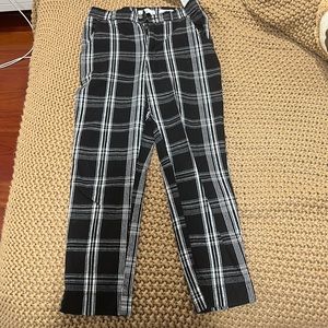 Black and white plaid pants
